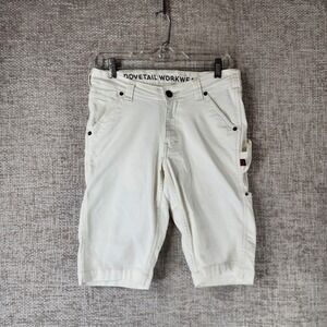 Dovetail Workwear Maven Slim Carpenter Shorts Womens 4 White Canvas 29x11